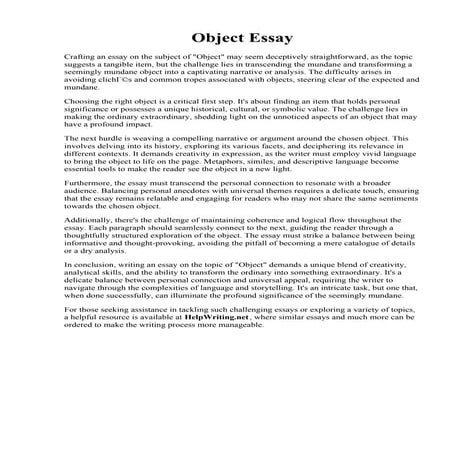 Object Essay.pdf