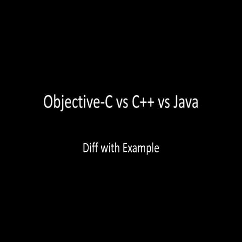 Objective c vs c++ vs java | PPTX