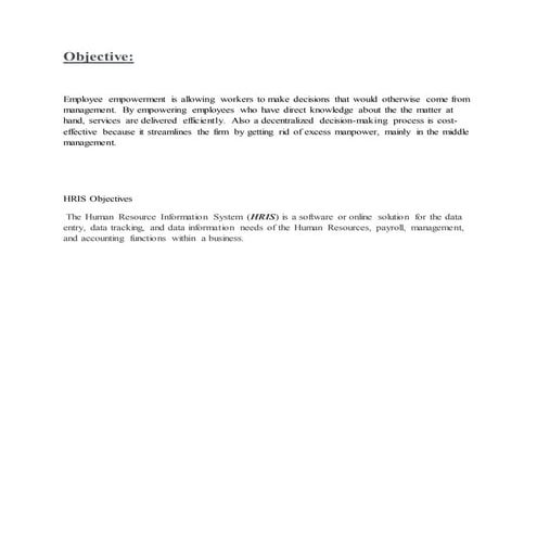 Objective employee empowerment