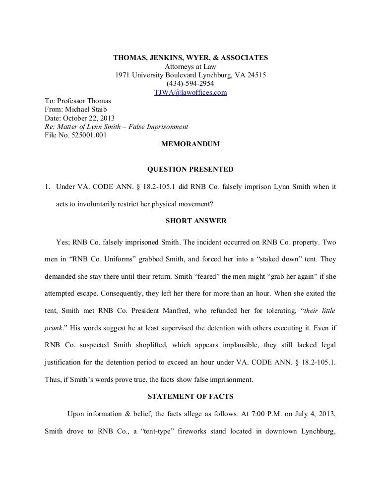 objective memo memorandum sample format