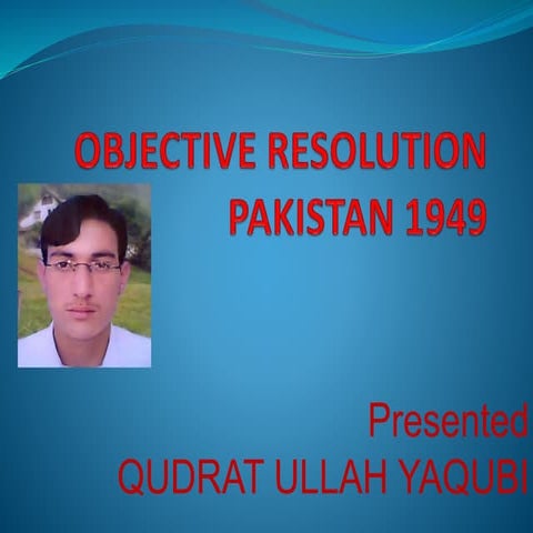 Objective of resolution