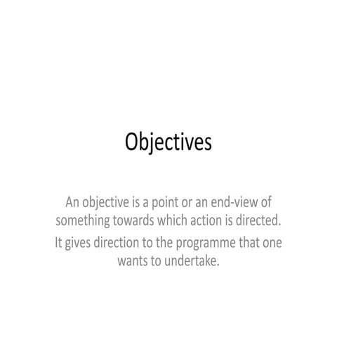 Objectives and its specification (2)