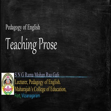 Objectives and specifications of teaching prose &amp; poetry