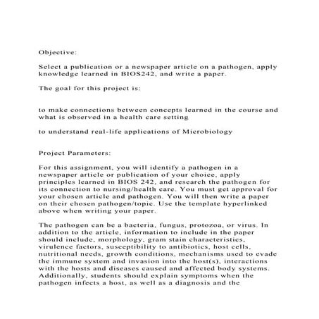 ObjectiveSelect a publication or a newspaper article on a p.docx
