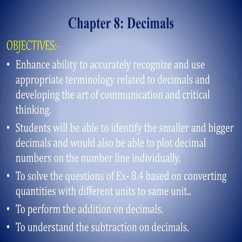 Objectives of decimals    copy