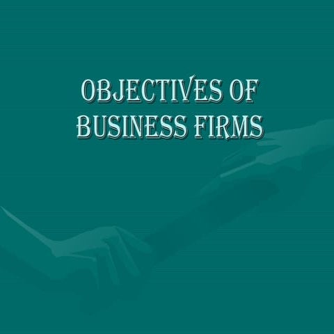Objectives Of Firms