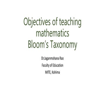 Objectives of Teaching Mathematics