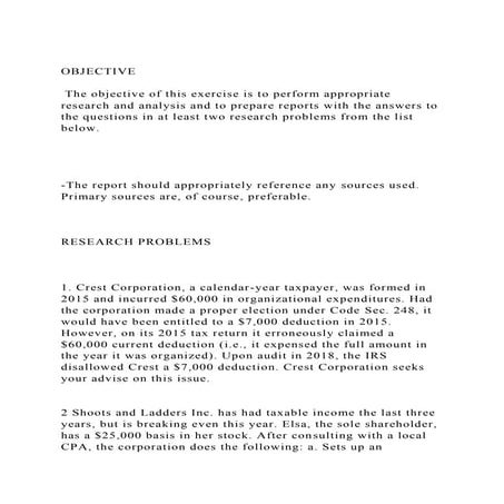 OBJECTIVE The objective of this exercise is to perform appropr.docx