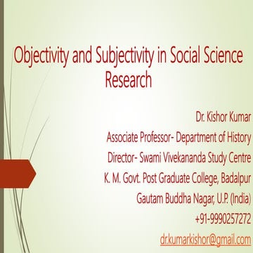 Objectivity and subjectivity in social science research