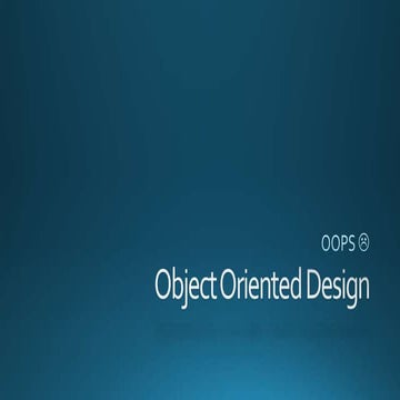 Object oriented concepts | PPT