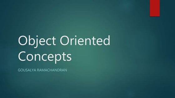 Object oriented concepts