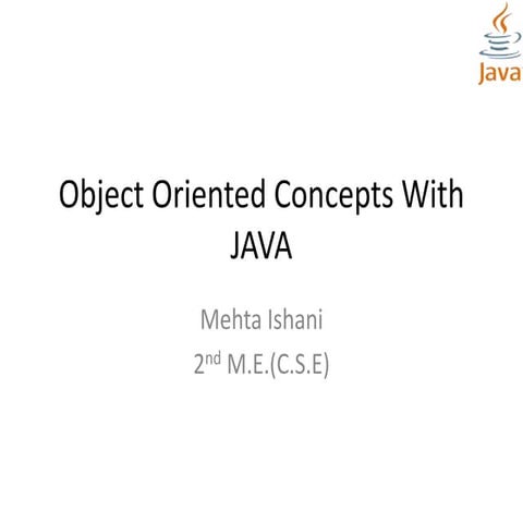 Object oriented concepts with java | PPT