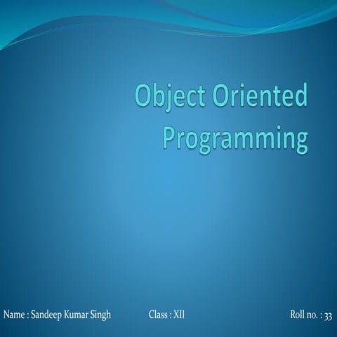 Object oriented programming