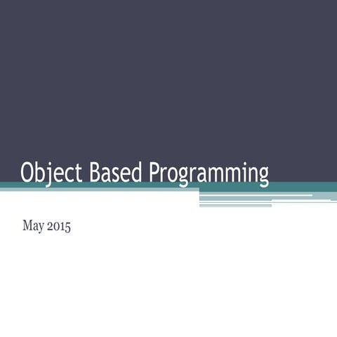 Object oriented programming | PPT