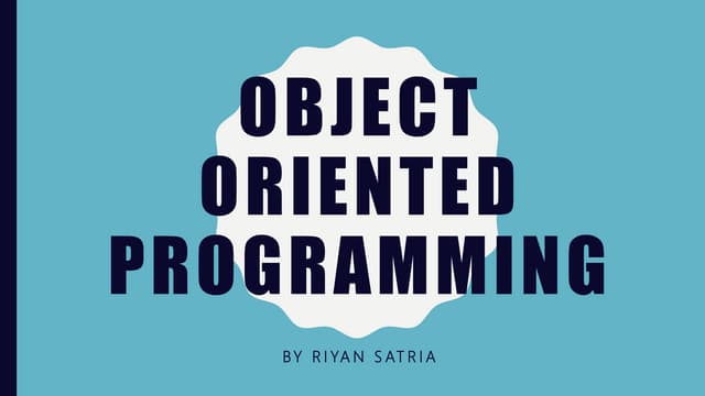 Object oriented programming | PPTX