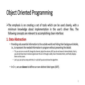 Object oriented programming | PPT