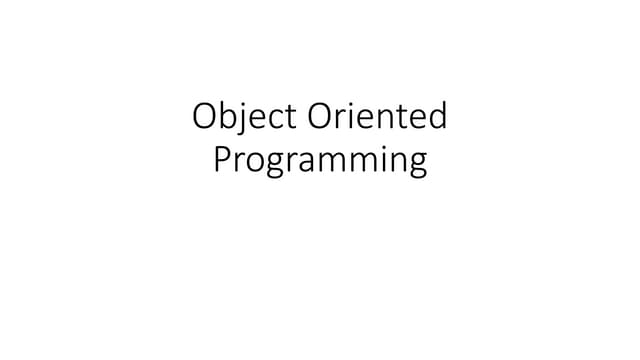 Object Oriented Programming Language is an oop