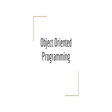 Object Oriented Programming | PPT