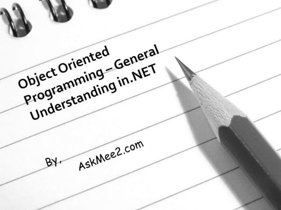 OOPS – General Understanding in .NET