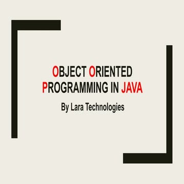Object oriented programming in java | PPT