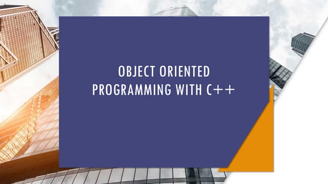 Object oriented programming with c++ | PPT