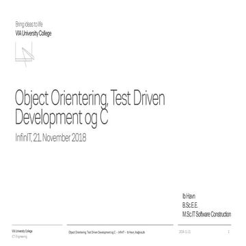 Object orientering, test driven development og c