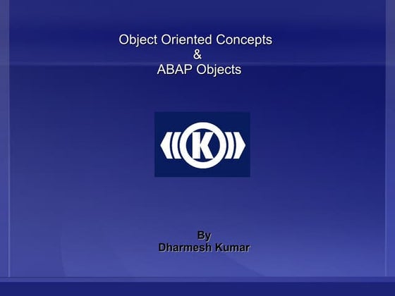 ABAP Object oriented concepts