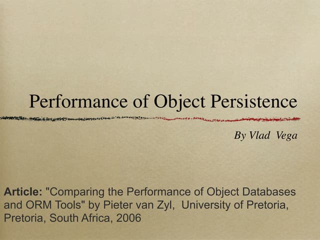 Object persistence