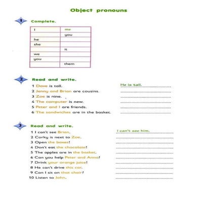 Object pronouns práctico