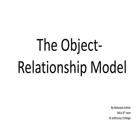 Object relationship model of software engineering,a subtopic of object ...