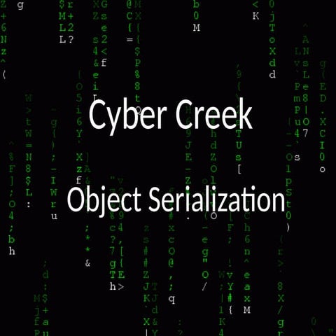 object serialization in java for better memory managment | PPT