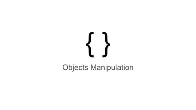 JS Objects manipulation