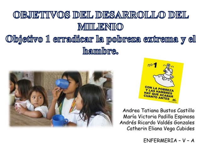 1 OBJETIVO DEL MILENIO - ERRADICAR LA POBREZA EXTREMA Y EL HAMBRE. Alcances al 2015