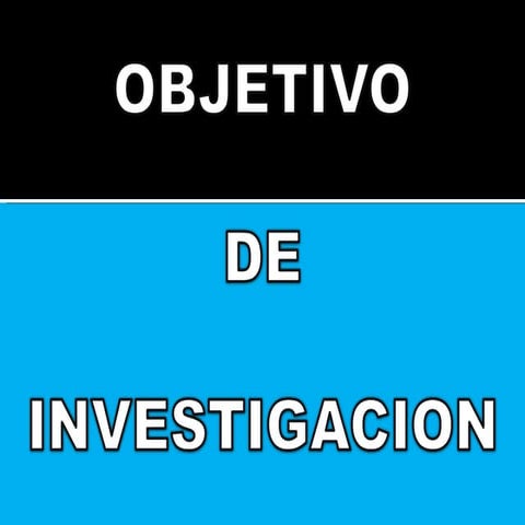 Objetivo De La Investigacion