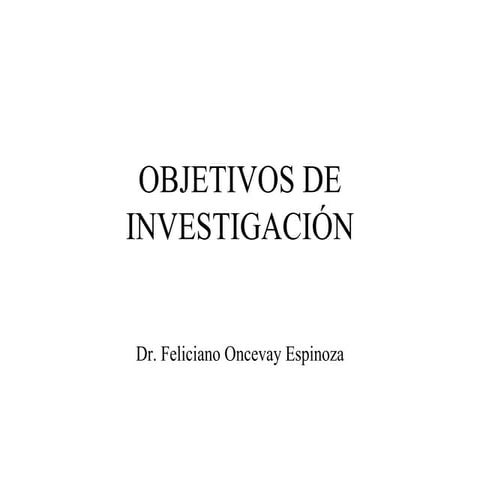 Objetivos de una Investigación - Tesis