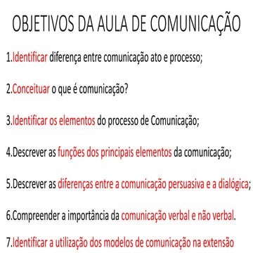 Objetivos para uma comunicação eficaz... | PPTX
