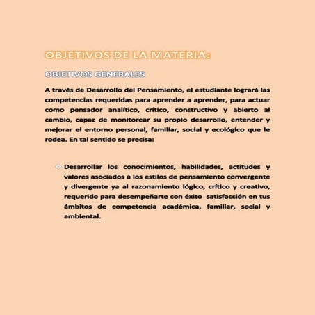 Objetivos de la materia