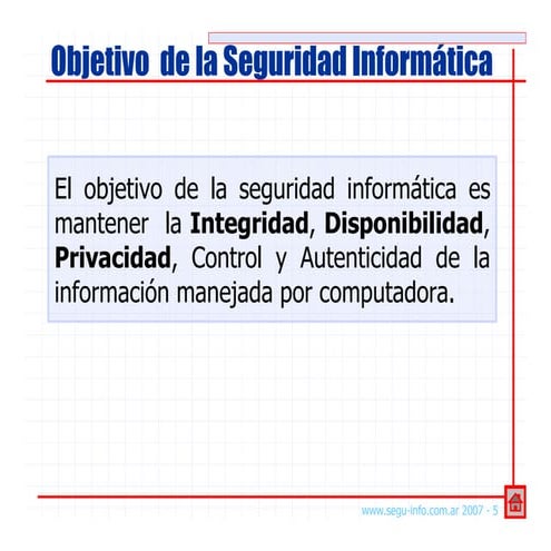 Objetivos de la seguridad informatica y posibles riesgos