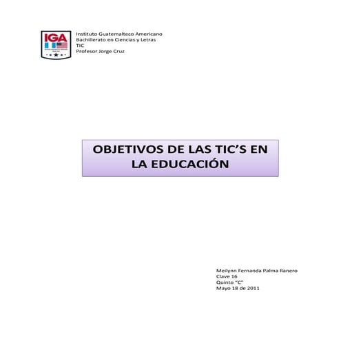 Objetivos de las tics en la educación