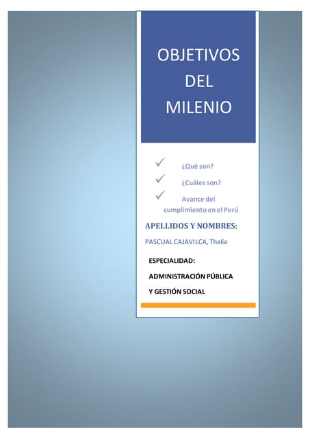 Objetivos del milenio 