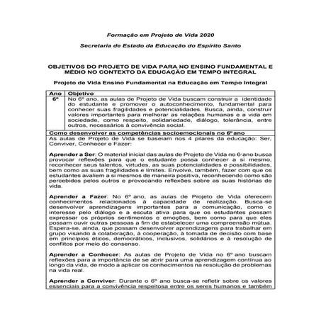 Apostila de Projeto de Vida | PDF