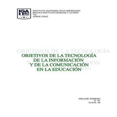 Objetivos tic en la edcacion