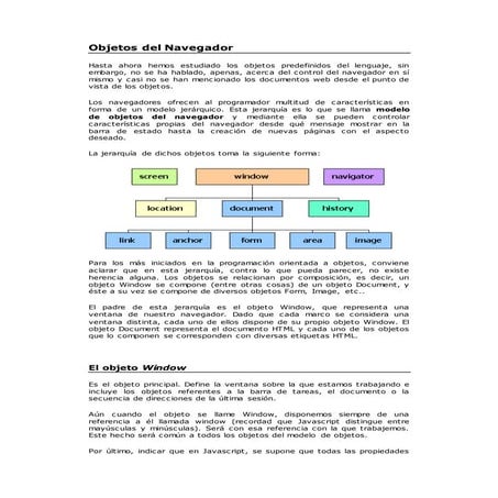 INFOSAN Objetos del navegador 
