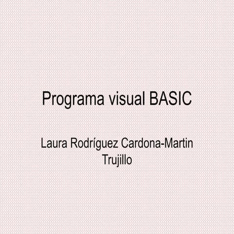 Objetos de programa visual basic Laura R Martin T