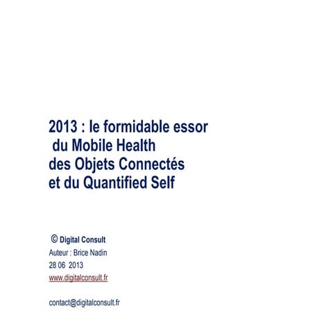 Objets connectés et quantified self 21082013