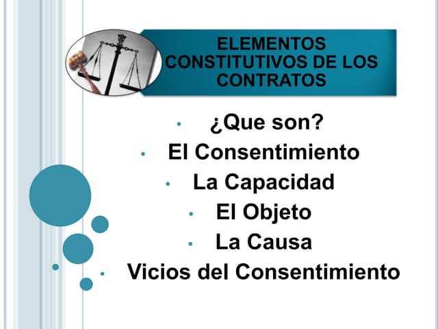 ELEMENTOS CONSTITUTIVOS DE LOS CONTRATOS.