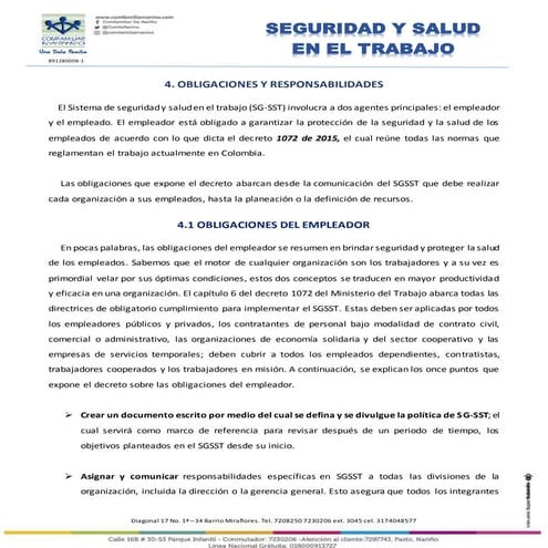Derechos y deberes en Seguridad y Salud en el Trabajo | PPT