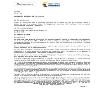 Obligacion especial del empleador