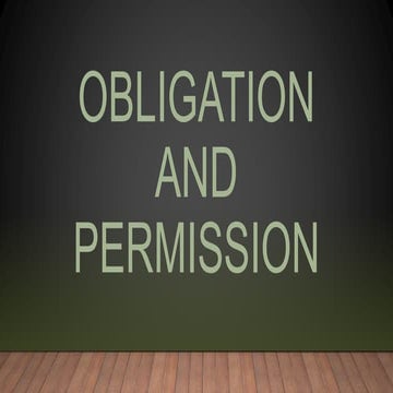 Obligation and Permission