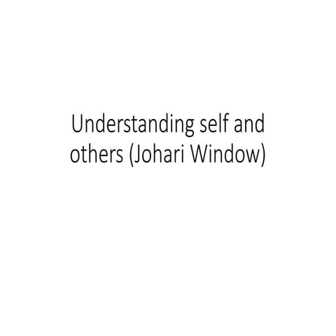 organizational behaviour johari window model